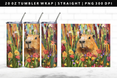 Capybara 20oz Tumbler Wrap | Sublimation PNG Design Product Image 1