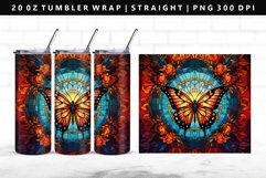 Butterfly 20oz Tumbler Wrap | Sublimation PNG Design Product Image 1