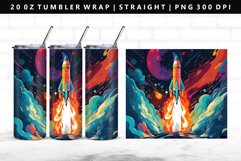 Rocket 20oz Tumbler Wrap | Sublimation PNG Design Product Image 1