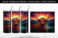Highland Cow 20oz Tumbler Wrap | Sublimation PNG Design Product Image 1