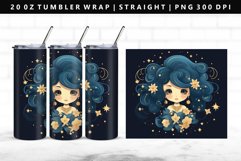 Aquarius 20oz Tumbler Wrap | Sublimation PNG Design Product Image 1