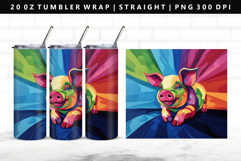Pig 20oz Tumbler Wrap | Sublimation PNG Design Product Image 1