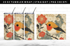Hanafuda 20oz Tumbler Wrap | Sublimation PNG Design Product Image 1