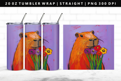 Capybara 20oz Tumbler Wrap | Sublimation PNG Design Product Image 1
