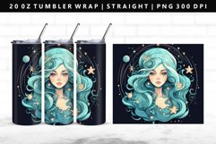 Aquarius 20oz Tumbler Wrap | Sublimation PNG Design Product Image 1