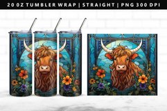 Highland Cow 20oz Tumbler Wrap | Sublimation PNG Design Product Image 1