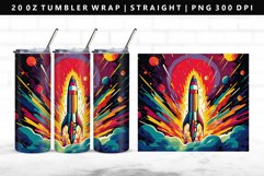 Rocket 20oz Tumbler Wrap | Sublimation PNG Design Product Image 1