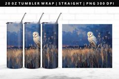 Owl 20oz Tumbler Wrap | Sublimation PNG Design Product Image 1