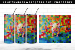 Pig 20oz Tumbler Wrap | Sublimation PNG Design Product Image 1