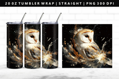 Owl 20oz Tumbler Wrap | Sublimation PNG Design Product Image 1