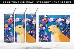 Capybara 20oz Tumbler Wrap | Sublimation PNG Design Product Image 1