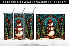 Snowman 20oz Tumbler Wrap PNG Design Product Image 1