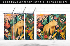 Capybara 20oz Tumbler Wrap | Sublimation PNG Design Product Image 1