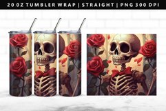 Skull 20oz Tumbler Wrap | Sublimation PNG Design Product Image 1