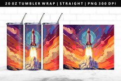 Rocket 20oz Tumbler Wrap | Sublimation PNG Design Product Image 1