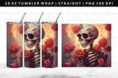 Skull 20oz Tumbler Wrap | Sublimation PNG Design Product Image 1