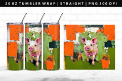 Pig 20oz Tumbler Wrap | Sublimation PNG Design Product Image 1