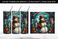 Snowman 20oz Tumbler Wrap PNG Design Product Image 1