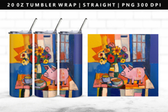 Pig 20oz Tumbler Wrap | Sublimation PNG Design Product Image 1