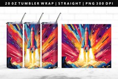 Rocket 20oz Tumbler Wrap | Sublimation PNG Design Product Image 1
