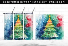 Watercolor 20oz Tumbler Wrap | Sublimation PNG Design Product Image 1