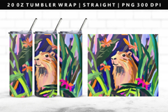 Capybara 20oz Tumbler Wrap | Sublimation PNG Design Product Image 1