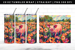 Pig 20oz Tumbler Wrap | Sublimation PNG Design Product Image 1