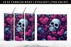 Skull 20oz Tumbler Wrap | Sublimation PNG Design Product Image 1
