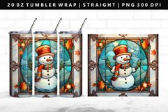 Snowman 20oz Tumbler Wrap PNG Design Product Image 1