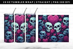 Skull 20oz Tumbler Wrap | Sublimation PNG Design Product Image 1
