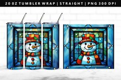Snowman 20oz Tumbler Wrap PNG Design Product Image 1