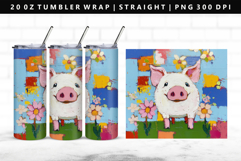 Pig 20oz Tumbler Wrap | Sublimation PNG Design Product Image 1