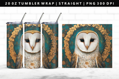 Owl 20oz Tumbler Wrap | Sublimation PNG Design Product Image 1