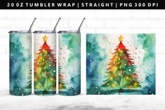 Watercolor 20oz Tumbler Wrap | Sublimation PNG Design Product Image 1