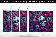 Skull 20oz Tumbler Wrap | Sublimation PNG Design Product Image 1