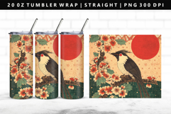 Hanafuda 20oz Tumbler Wrap | Sublimation PNG Design Product Image 1