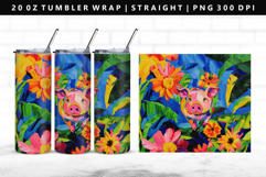 Pig 20oz Tumbler Wrap | Sublimation PNG Design Product Image 1