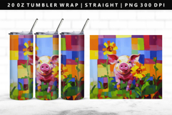 Pig 20oz Tumbler Wrap | Sublimation PNG Design Product Image 1