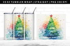 Watercolor 20oz Tumbler Wrap | Sublimation PNG Design Product Image 1