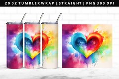 Heart 20oz Tumbler Wrap | Sublimation PNG Design Product Image 1