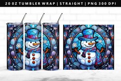 Snowman 20oz Tumbler Wrap PNG Design Product Image 1