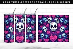 Skull 20oz Tumbler Wrap | Sublimation PNG Design Product Image 1