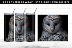 Owl 20oz Tumbler Wrap | Sublimation PNG Design Product Image 1