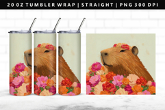 Capybara 20oz Tumbler Wrap | Sublimation PNG Design Product Image 1