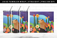 Capybara 20oz Tumbler Wrap | Sublimation PNG Design Product Image 1