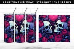 Skull 20oz Tumbler Wrap | Sublimation PNG Design Product Image 1