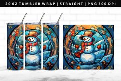 Snowman 20oz Tumbler Wrap PNG Design Product Image 1