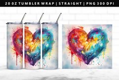Heart 20oz Tumbler Wrap | Sublimation PNG Design Product Image 1