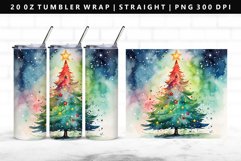 Watercolor 20oz Tumbler Wrap | Sublimation PNG Design Product Image 1