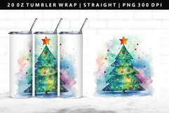 Watercolor 20oz Tumbler Wrap | Sublimation PNG Design Product Image 1